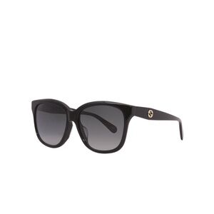 Gucci Black Rectangular Sunglasses with Glossy Finish